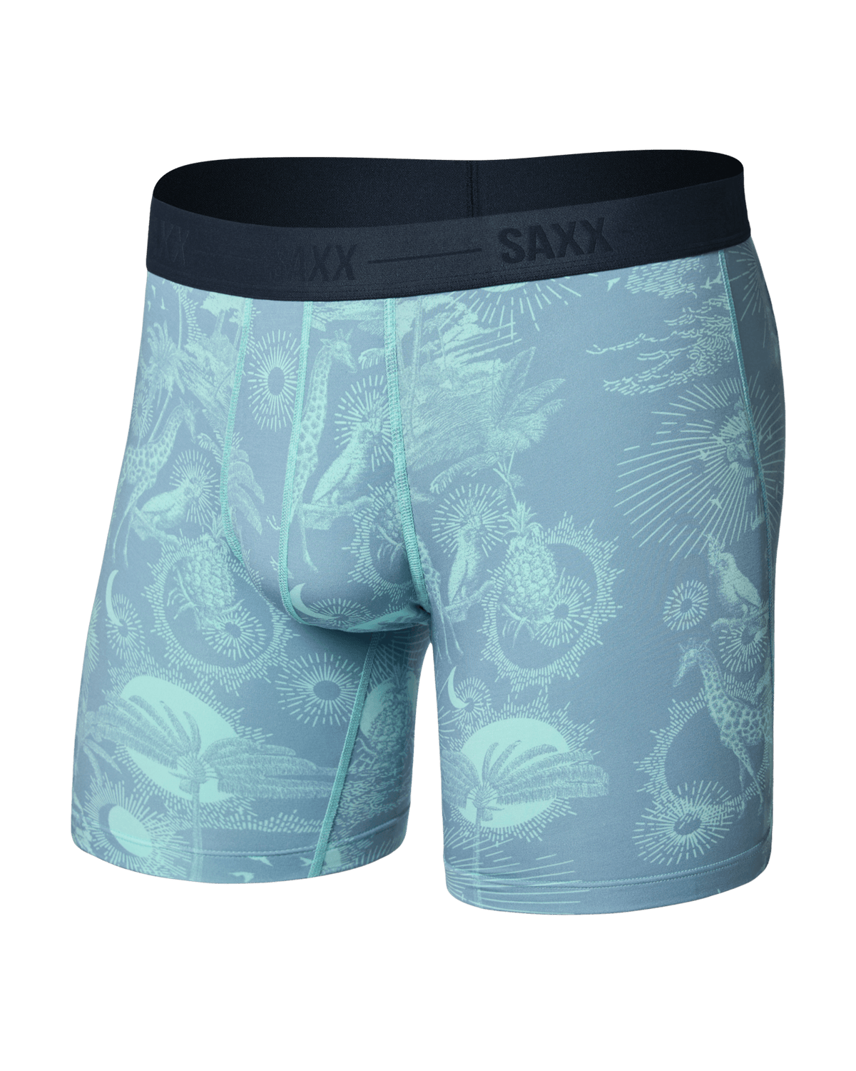 Front of Smooth Luxe Micro Modal Boxer Brief in Exotica-Ashley Blue