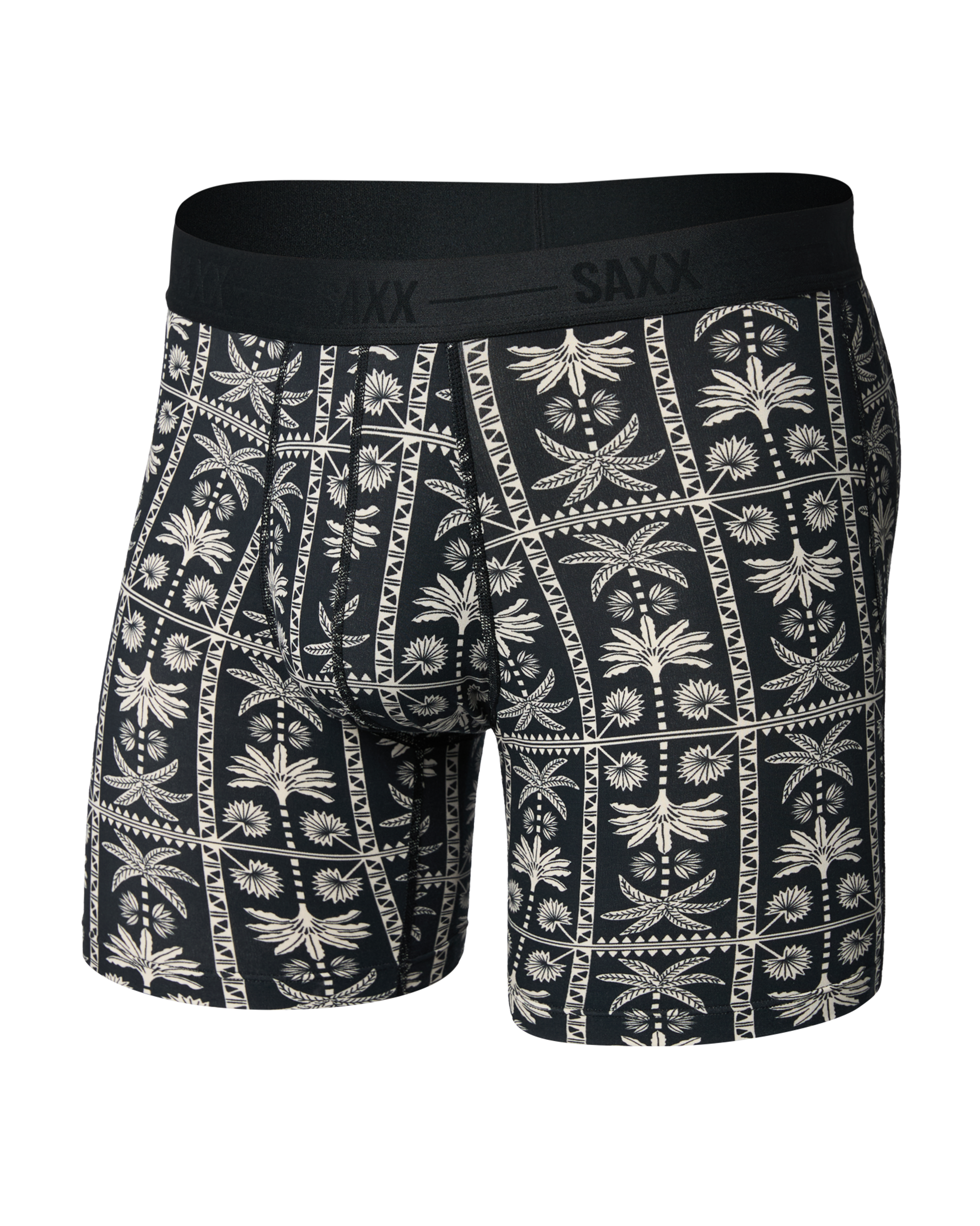Front of Smooth Luxe Micro Modal Boxer Brief in Tropic Royale-Black