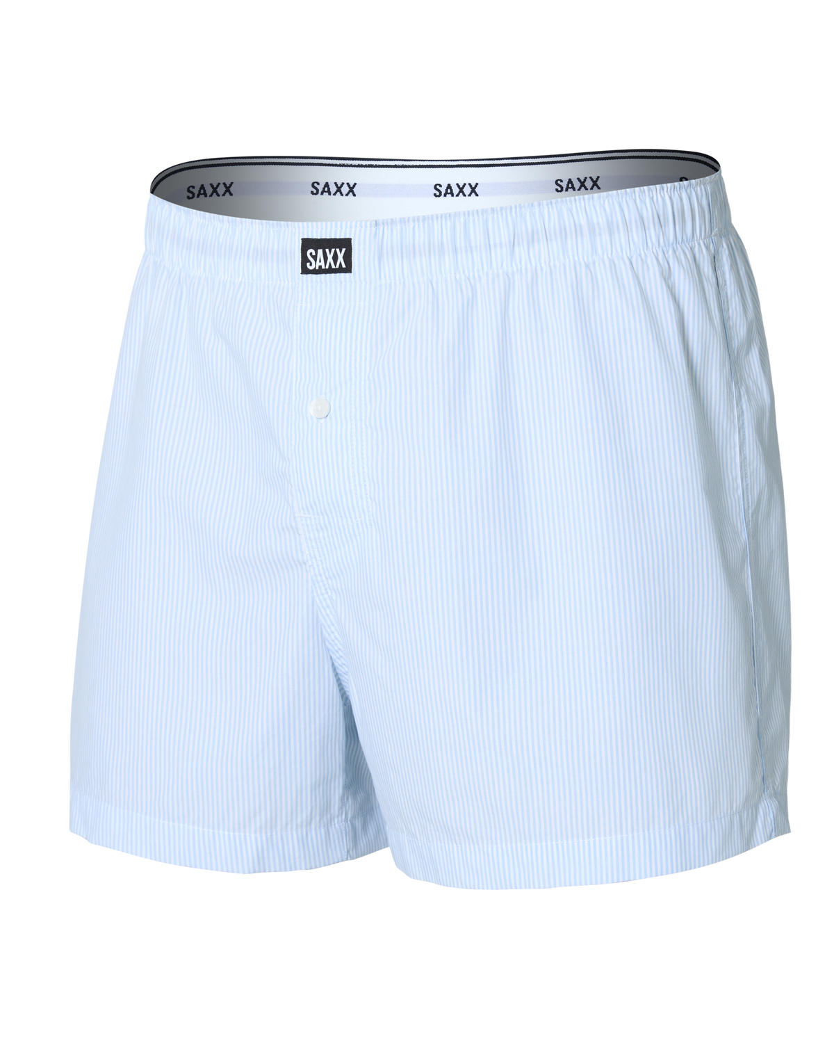 Front of 24Seven Cotton Boxer Short in Mini Oxford Stripe-Chambray