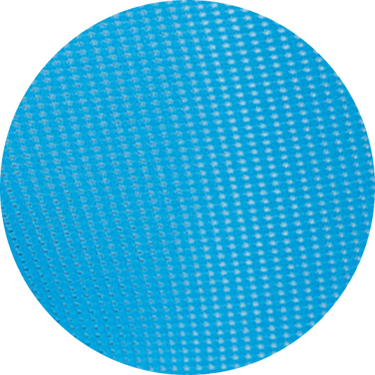 Close up photo of blue mesh fabric