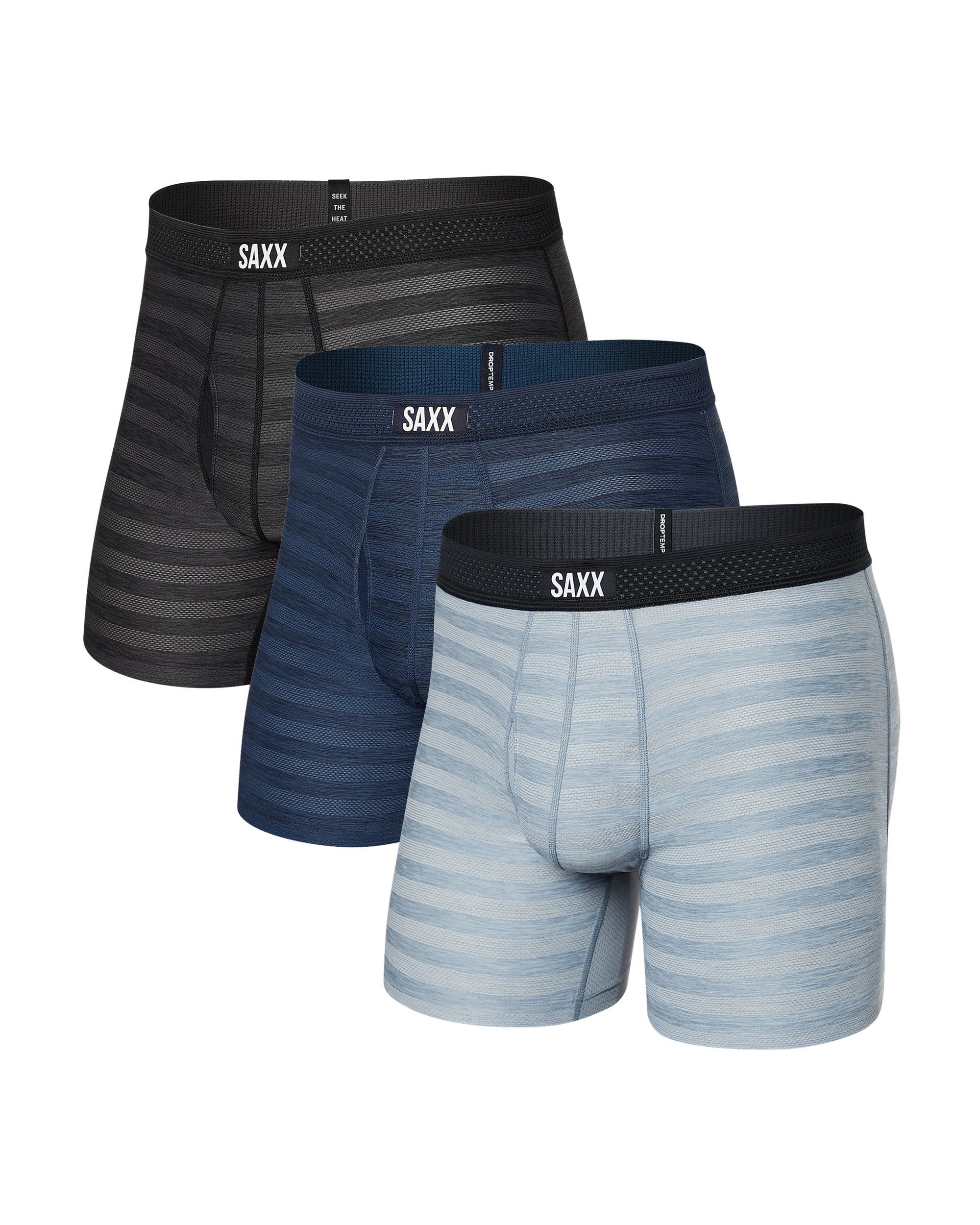 Front of Droptemp Cooling Mesh Boxer Brief Fly in Assorted Prints