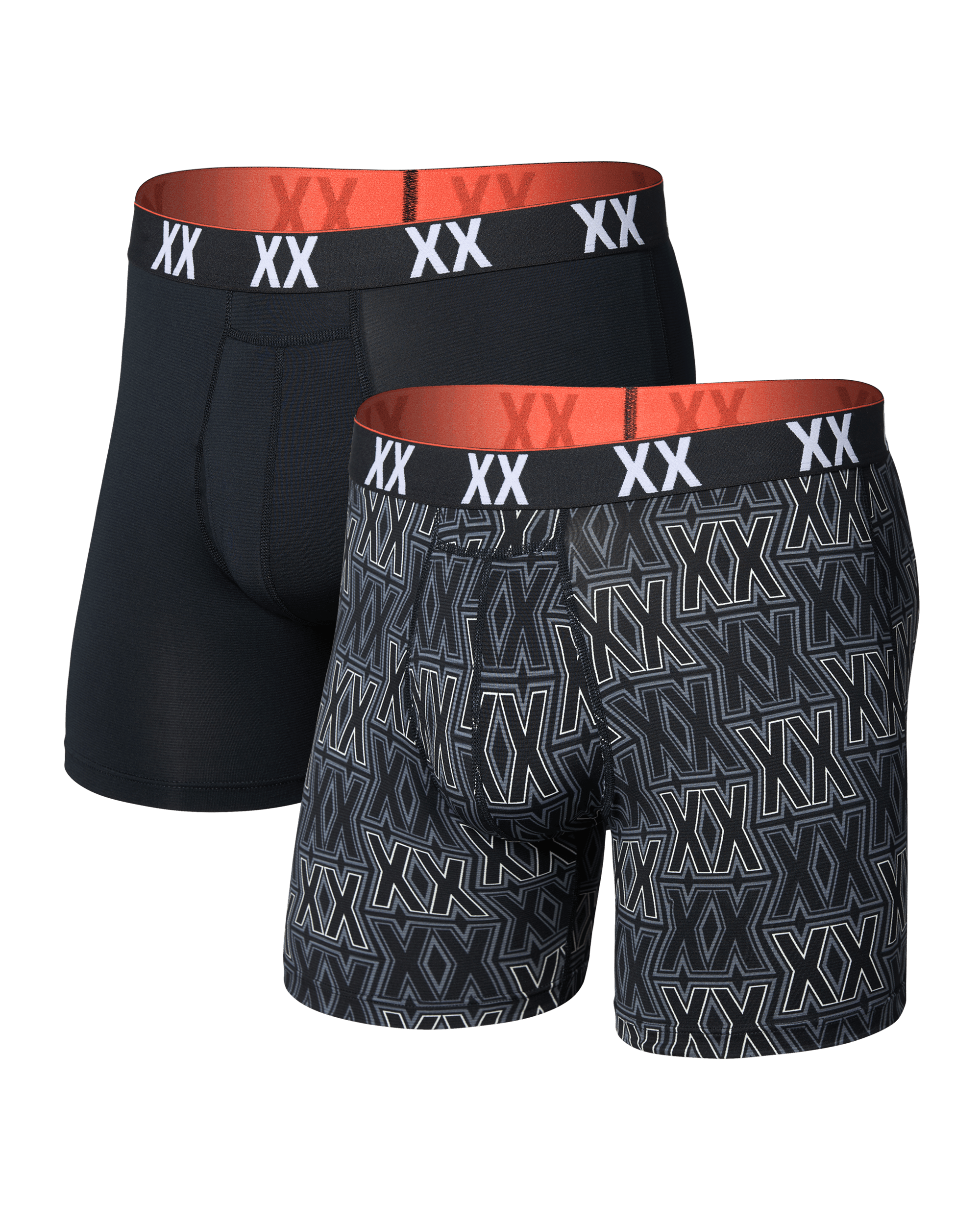 Front of Multi-Sport Mesh Boxer Brief 2 Pack in XXcellence/Black