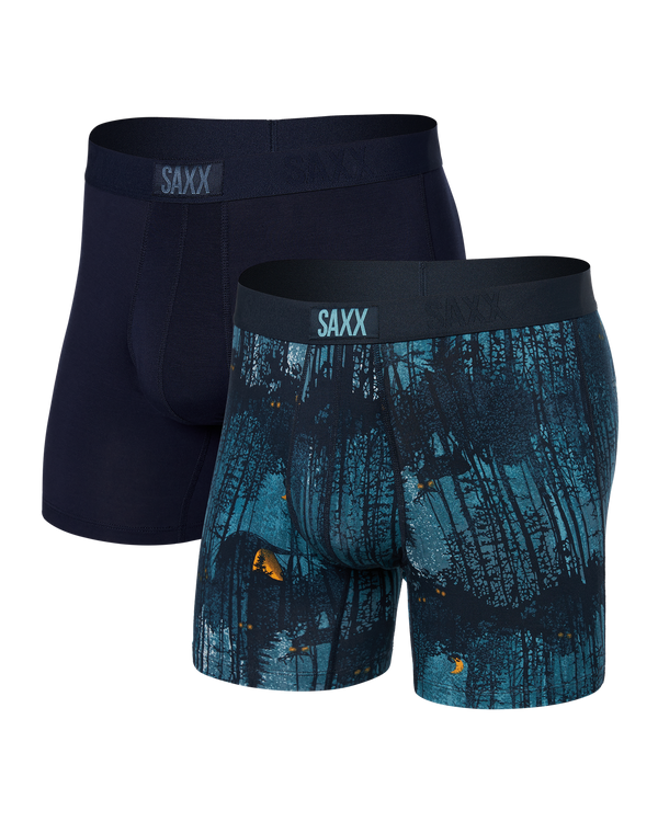 Front of Vibe Super Soft Boxer Brief 2 Pack in Forest Walk/Maritime