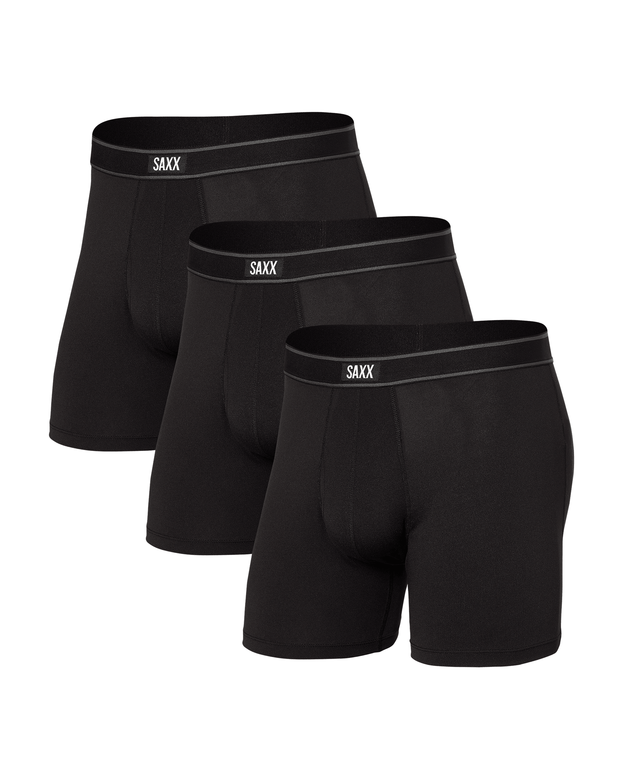 Front of Daytripper Boxer Brief Fly 3Pack in Black