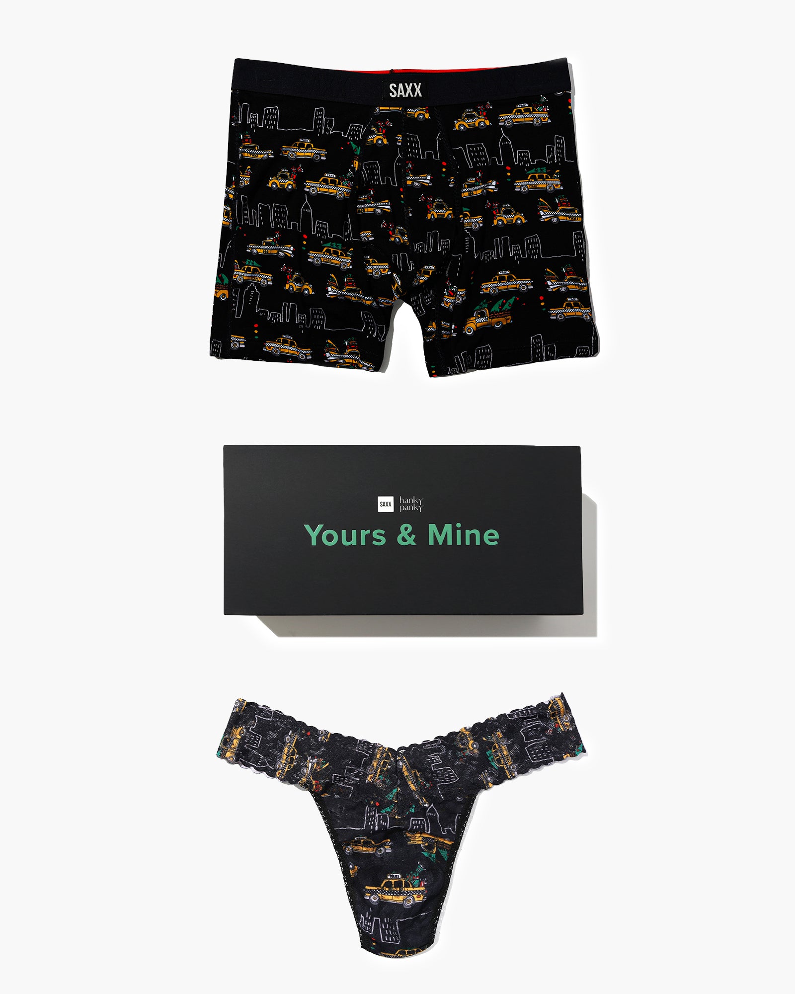 Vibe Xtra Boxer Brief 6" & Lace Original Rise Thong in Hail The Holiday Black