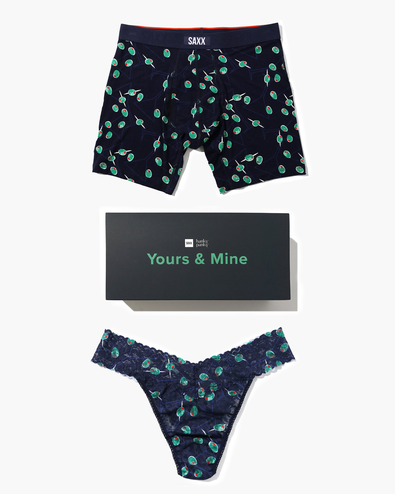 Front of Hanky Panky Collaboration, featuring Vibe Xtra Soft Comfort Boxer Brief Fly in Olive You-Maritime