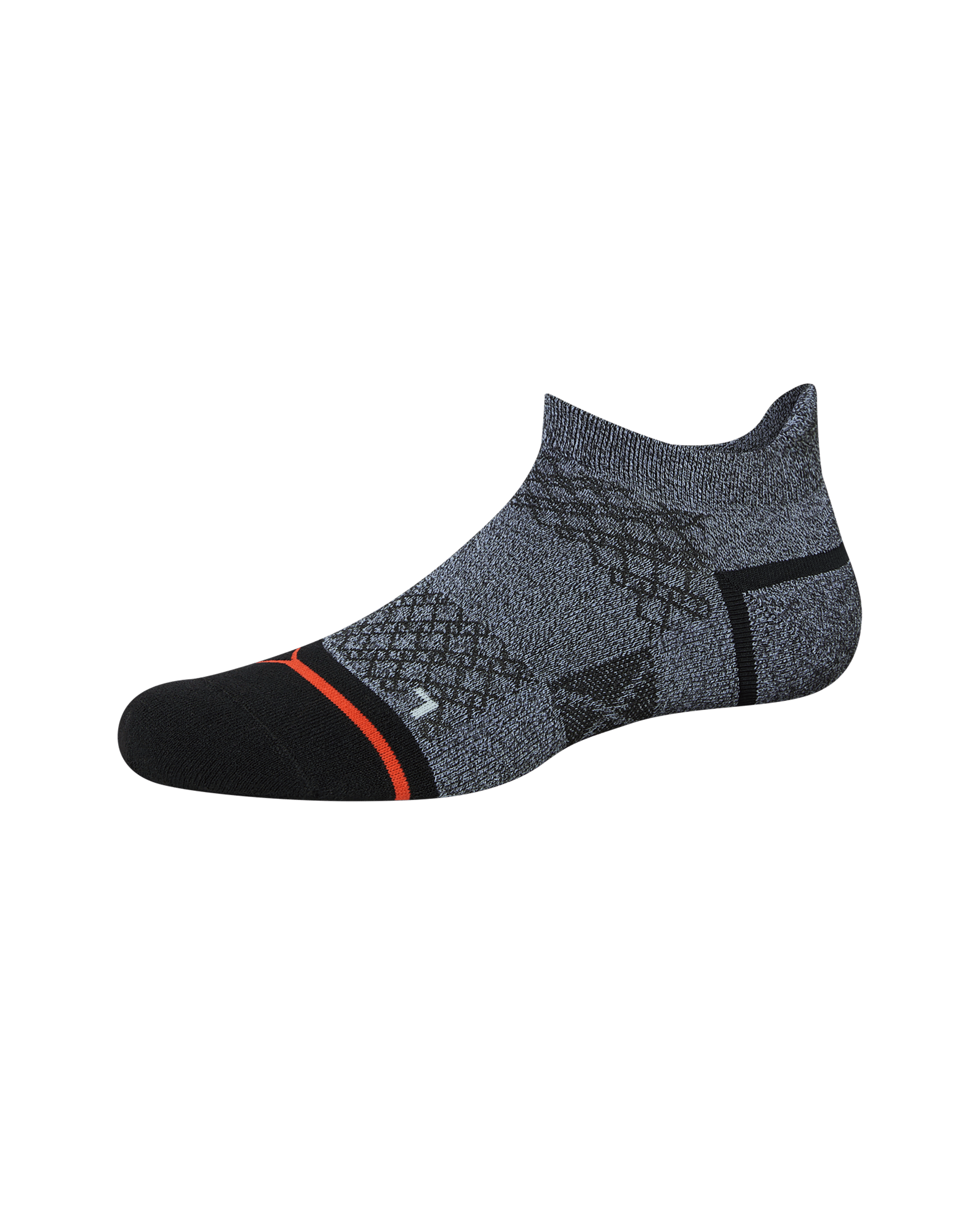 Front of Foot Hold Mid-Weight Low Show Sock in Black/White