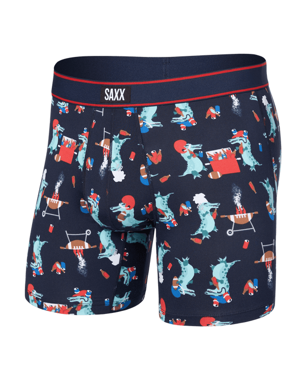Front of Daytripper Comfort Stretch Boxer Brief Fly in Tailgator BBQ-Maritime