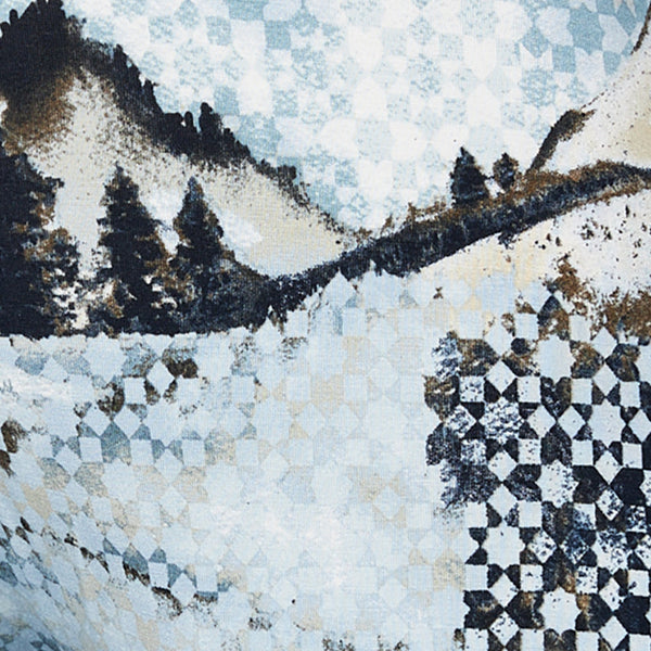 Swatch of Foggy Mountains/Dark Ink Asher Waistband