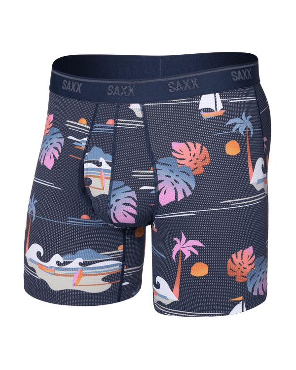 Front of Quest Quick-Dry Mesh Boxer Brief Fly in Sunny Adventure-Maritime