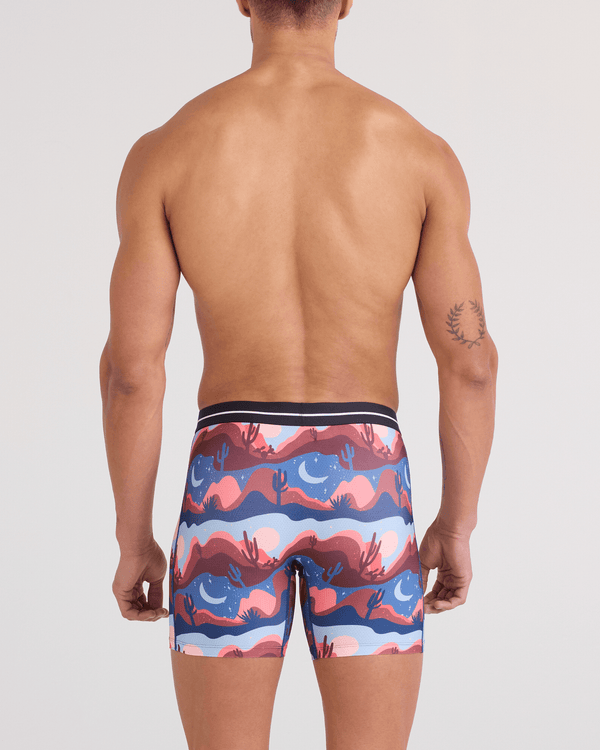 Back - Model wearing Volt Breathable Mesh Boxer Brief in Canyon Daze-Red Clay