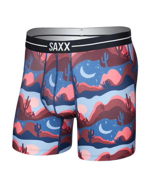 Front of Volt Breathable Mesh Boxer Brief in Canyon Daze-Red Clay