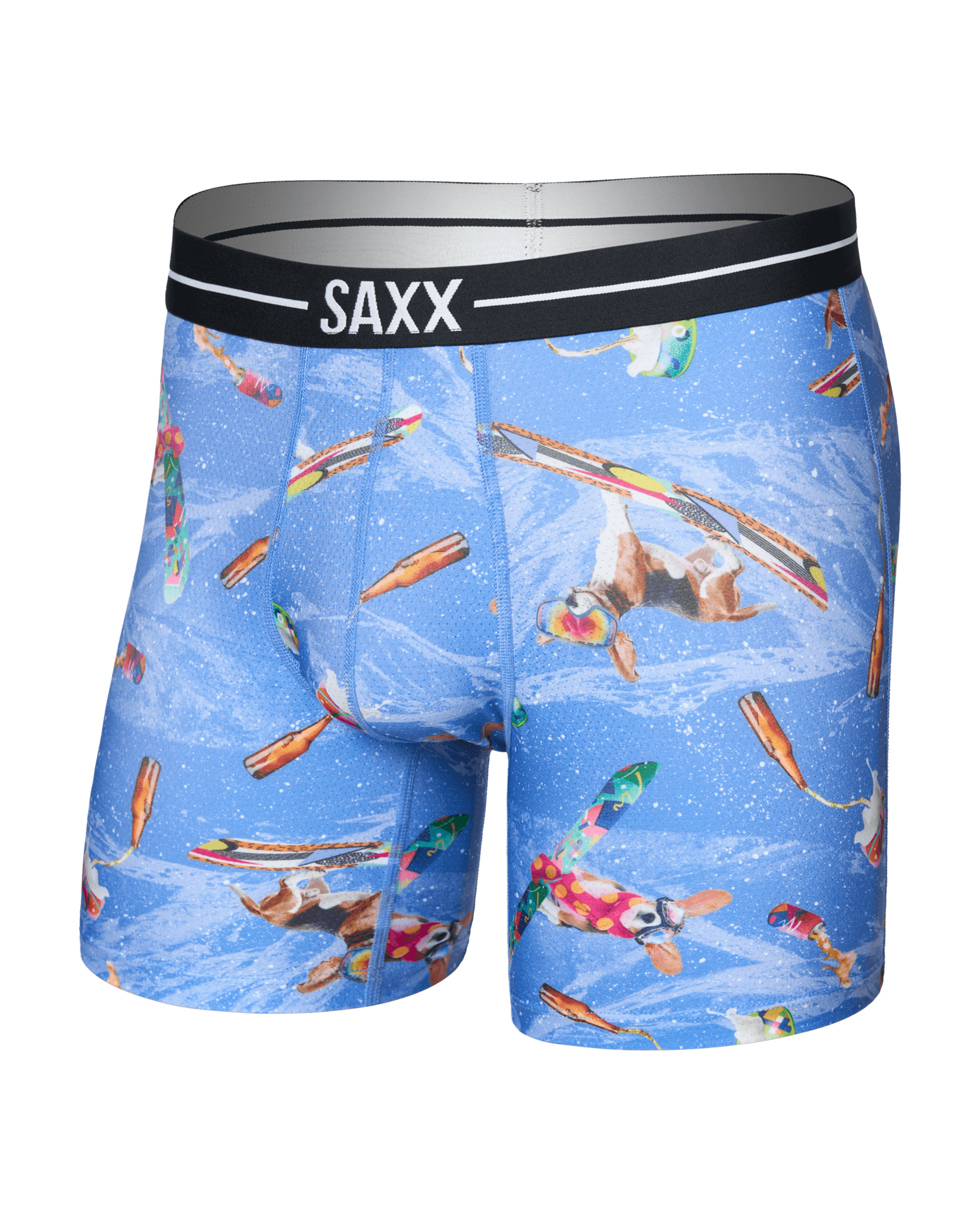 Front of Volt Breathable Mesh Boxer Brief in Haute Doggers-Sail Blue