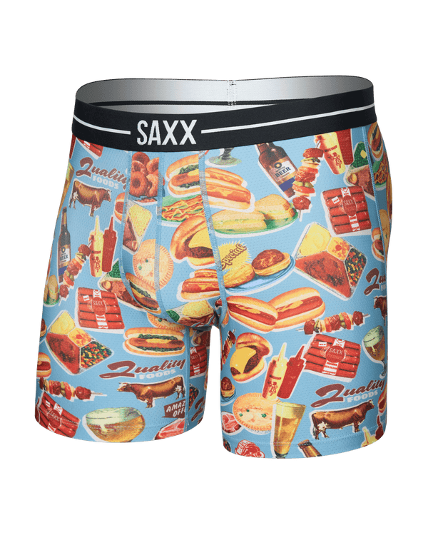 Front of Volt Breathable Mesh Boxer Brief in Quality Foods-Multi