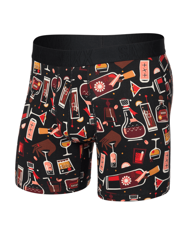 Front of DropTemp Cooling Cotton Boxer Brief Fly in Host With The Most-Black