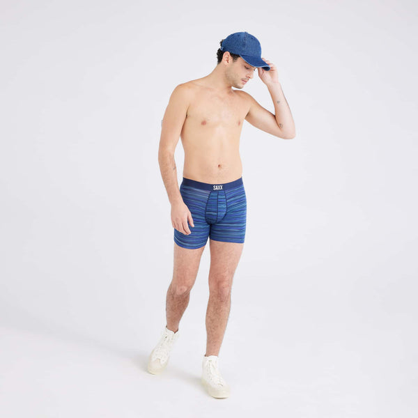 Front - Model wearing Vibe Super Soft (2 Pack) Boxer Brief in Surge Spacedye/Navy