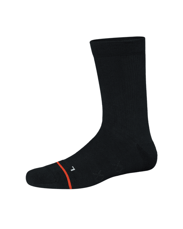 Front of Good Form Crew Sock in Black