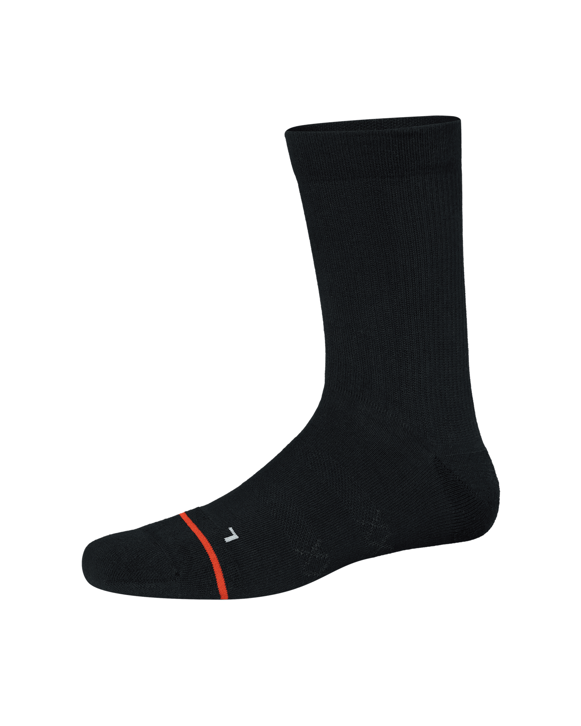 Front of Good Form Crew Sock in Black
