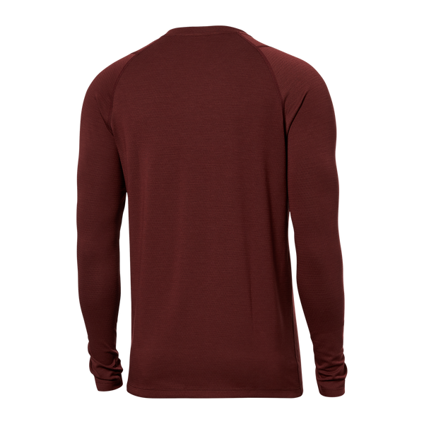 Back of Roast Master Mid-Weight Baselayer Long Sleeve Crew in Dark Brick