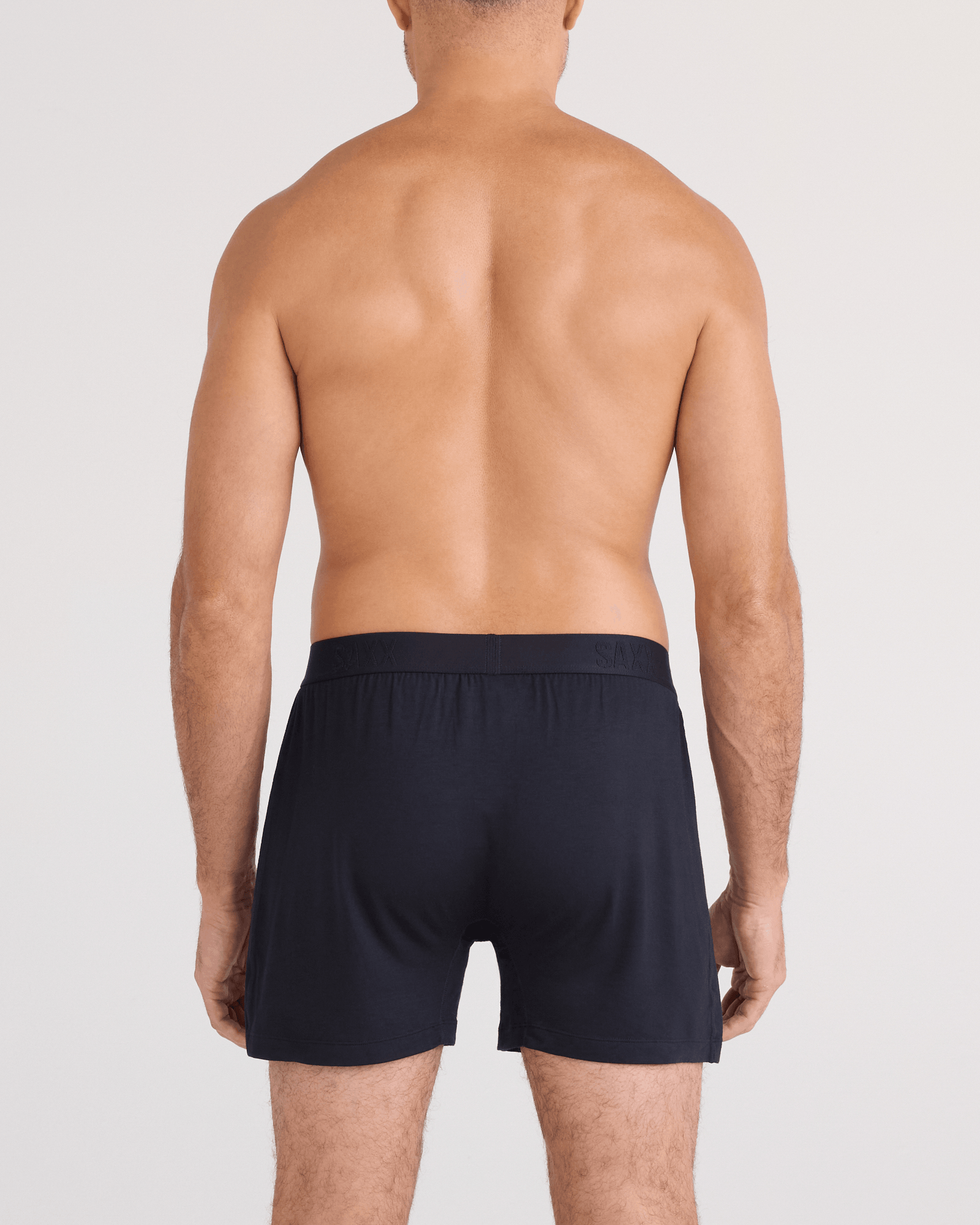 Back - Model wearing Snooze Sleep Boxer Short in Black