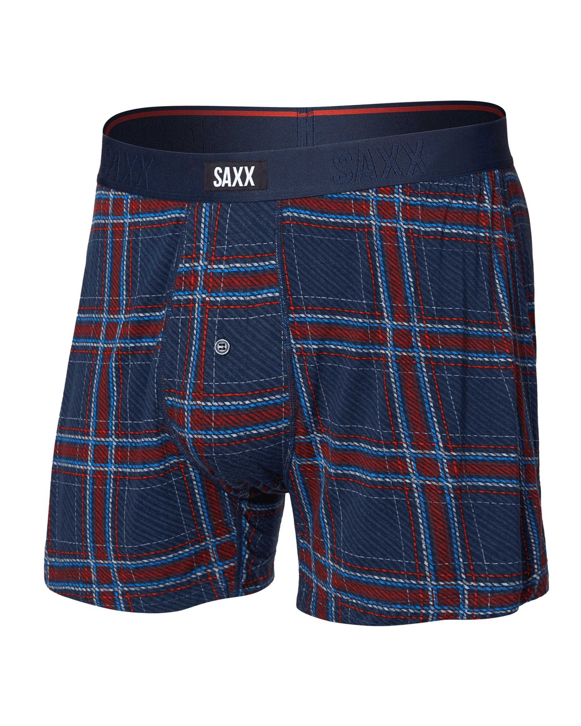 Front of Snooze Sleep Boxer Short in Jazzy Plaid-Maritime