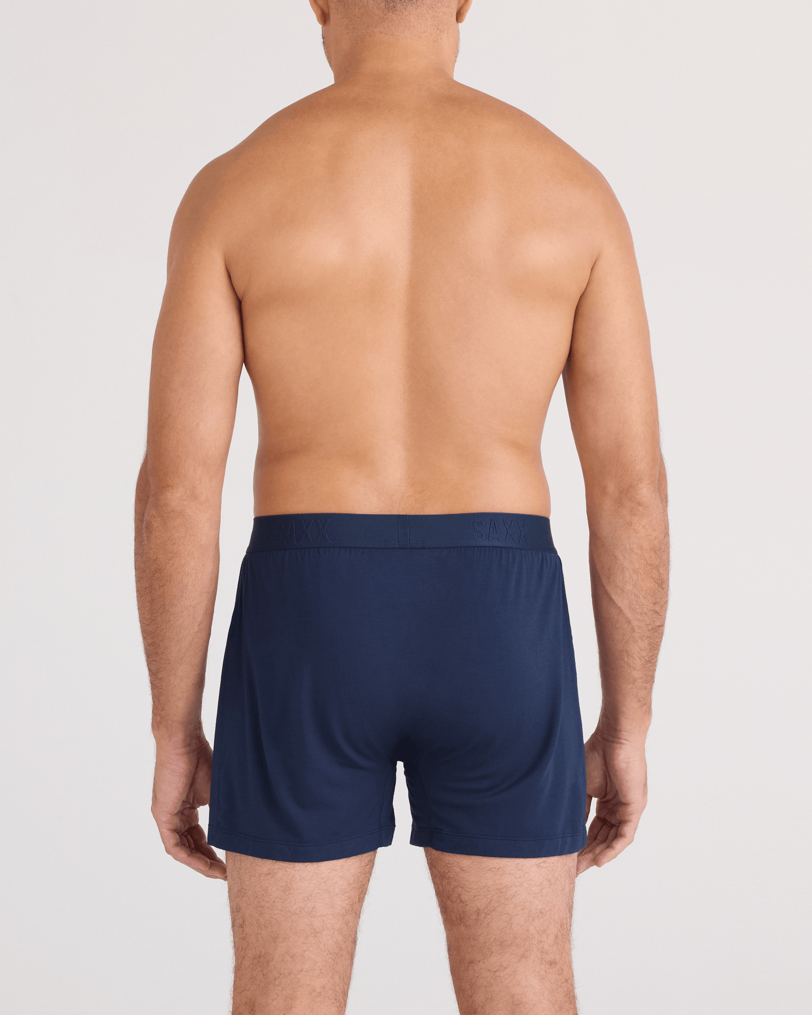 Back - Model wearing Snooze Sleep Boxer Short in Maritime