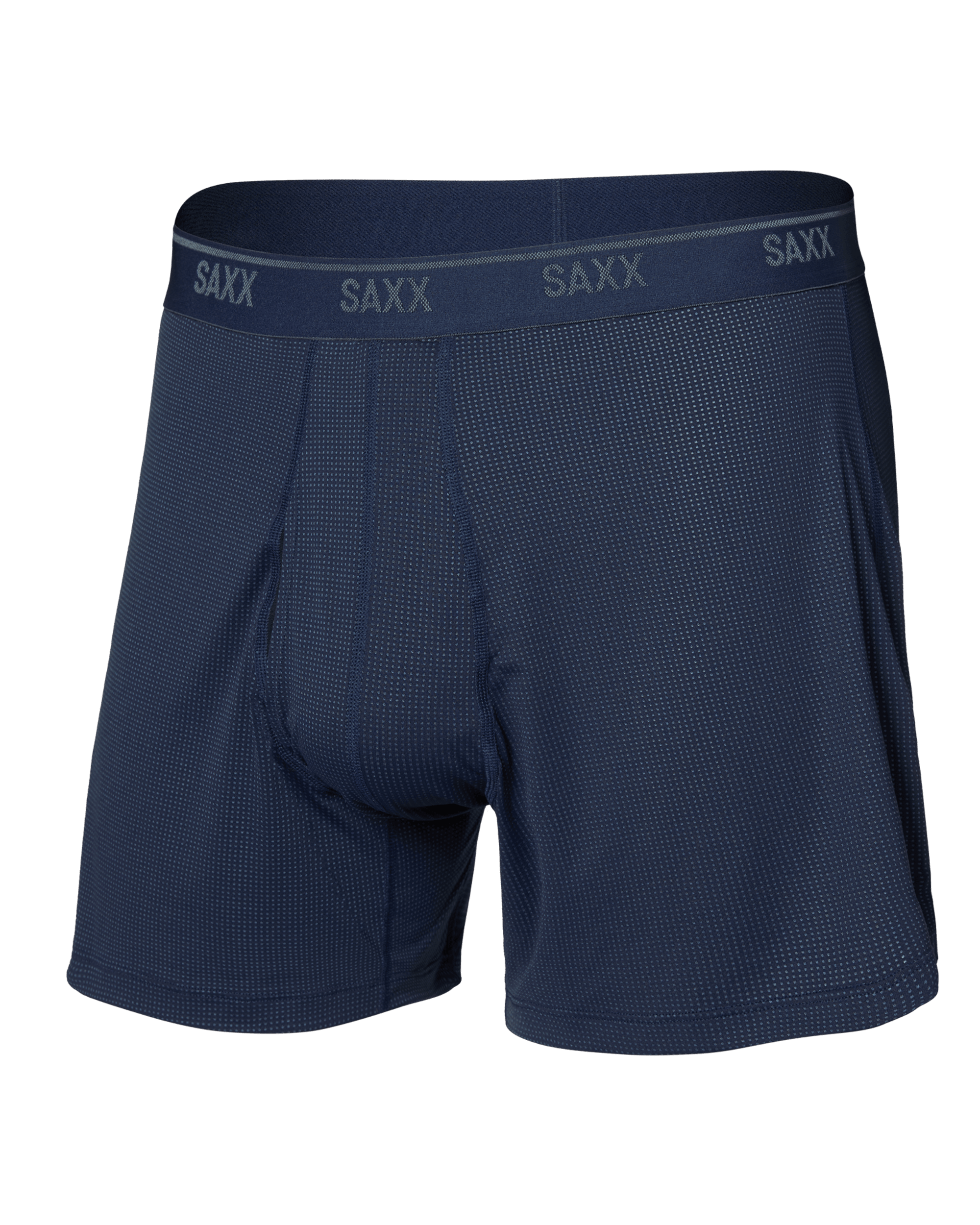 Front of Quest Quick-Dry Mesh Boxer Short Fly in Maritime