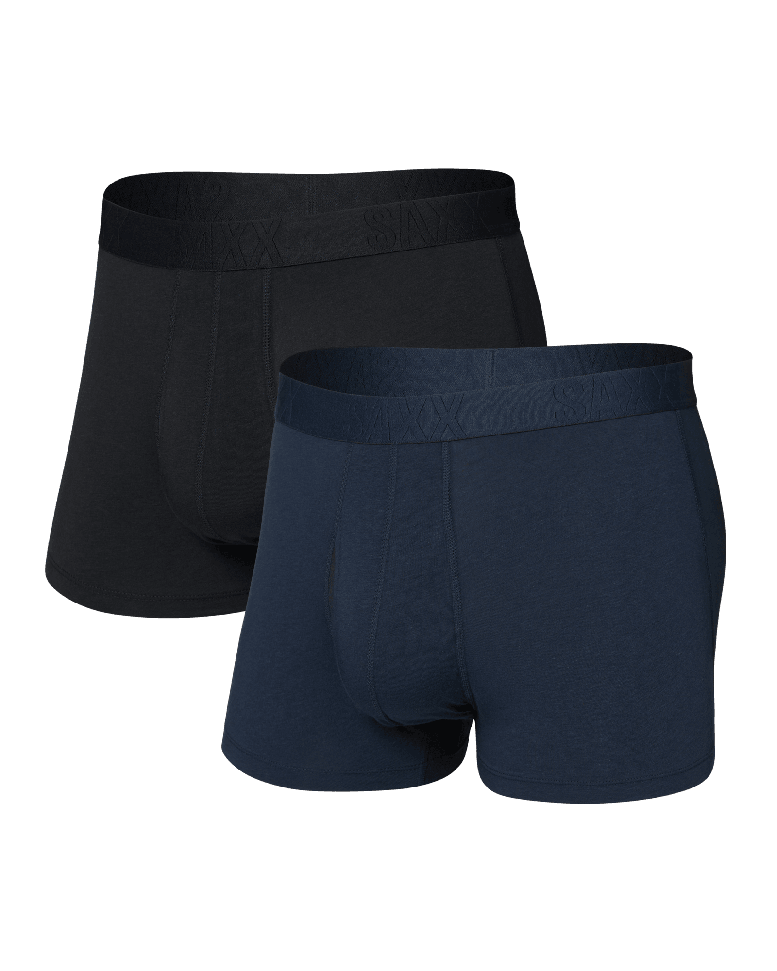 Front of DropTemp Cooling Cotton Trunk Fly 2 Pack in Dark Ink/Black