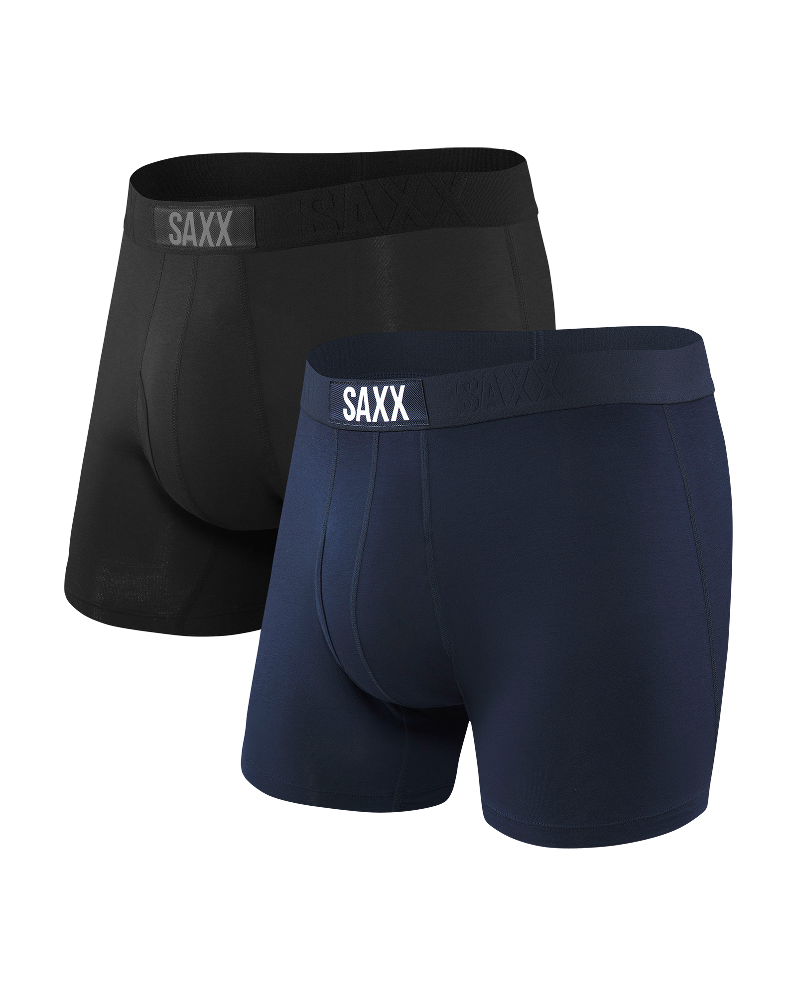 Front of Ultra Boxer Brief Fly 2 Pack in Black/Navy