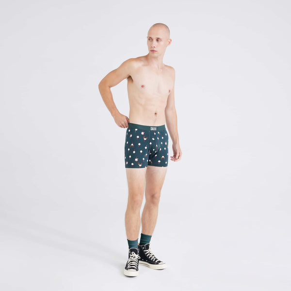 Front - Model wearing Ultra Super Soft (2 Pack) Boxer Brief in Christmas Tee/Black