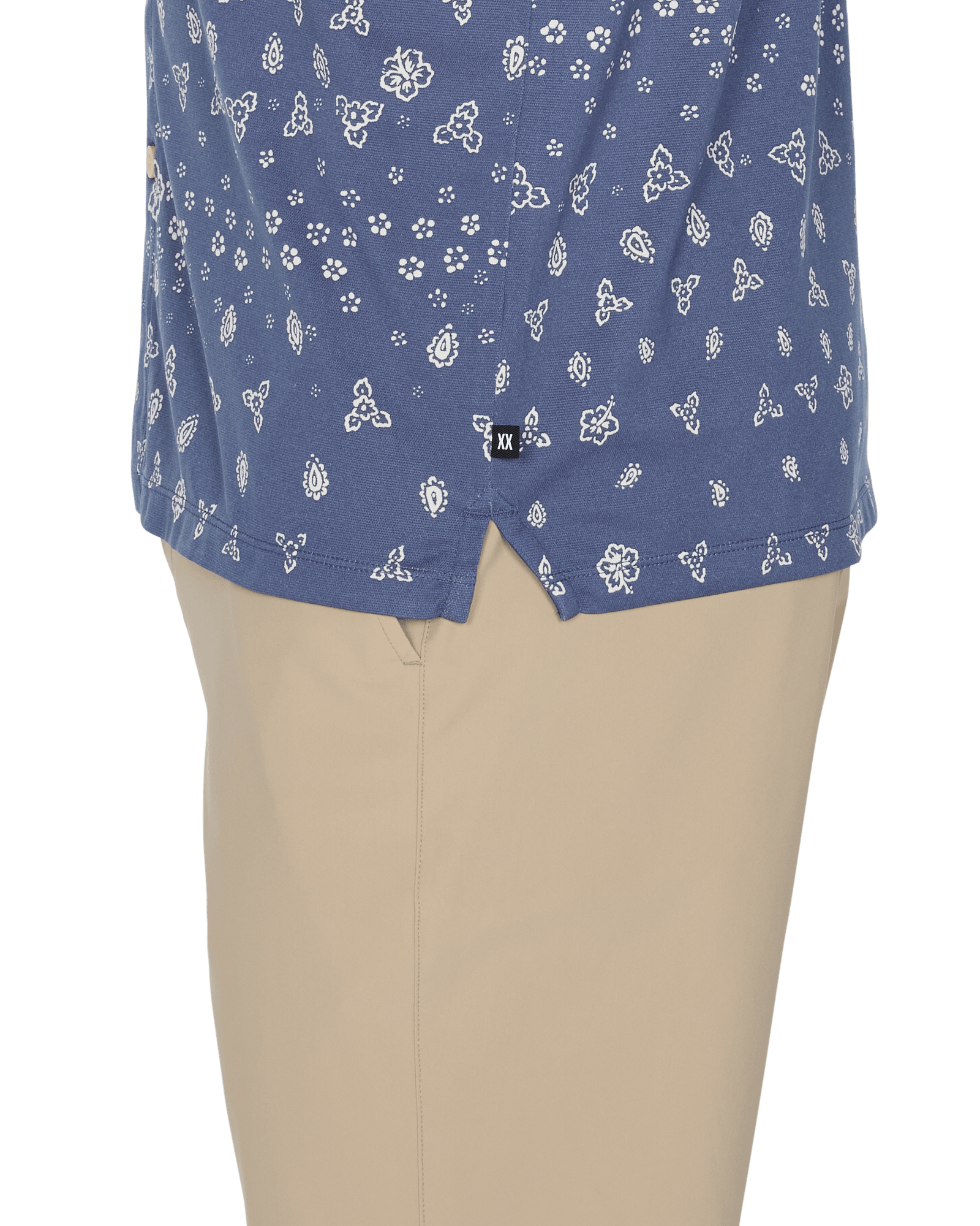 Technical Feature of Droptemp Dry Resort Polo in Bandana Tropic-Indigo