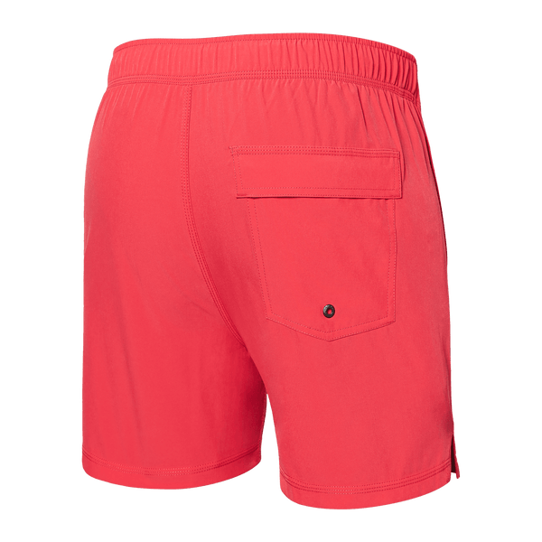 Back of Oh Buoy 2N1 Swim Trunk 5" in Hibiscus