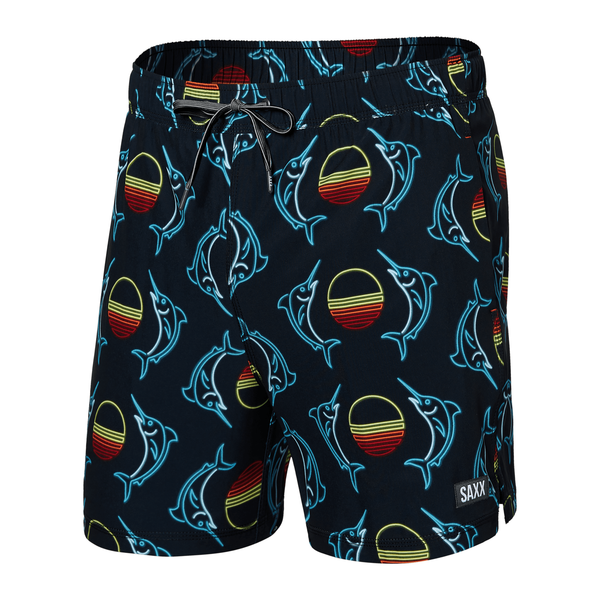 Oh Buoy 2N1 Swim Volley Short Sunset Crest Black SAXX Underwear