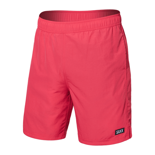 Front of Go Coastal 2N1 Swim Volley 7" Inseam in Hibiscus