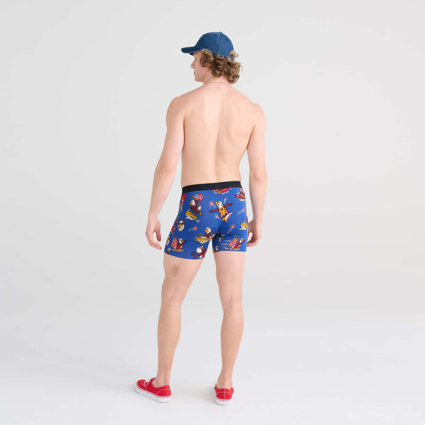 Saxx Vibe Super Soft Boxer Brief Men's Underwear, Blue Pop Jungle, Medium