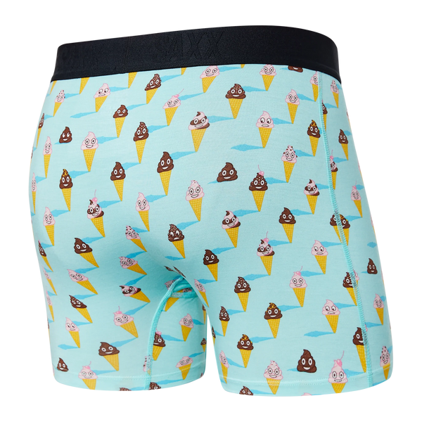 Back of Vibe Super Soft Boxer Brief in Ice Cream Surprise- Aqua