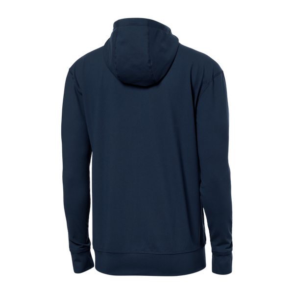 Back of Trailzer Core Hoodie in Midnight Blue