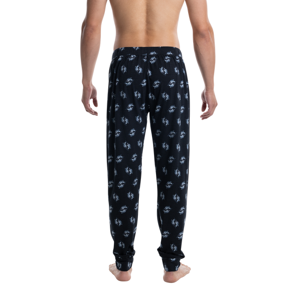 Back - Model wearing Droptemp Cooling Sleep Pant Fly in Angler Wrangler- Black