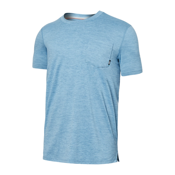 DropTemp™ All Day Cooling Short Sleeve Pocket Tee - Washed Blue Heather