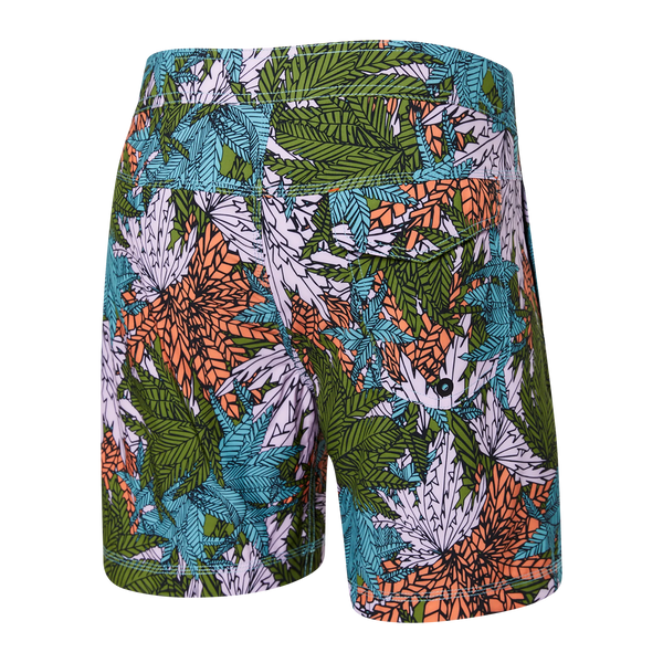 Back of Betawave 2N1 Swim Board Short 17" in Sub Tropic- Multi