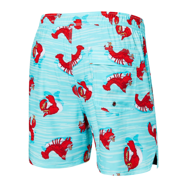Oh Buoy 2N1 Regular Volley Short Lobster Lounger Aqua SAXX