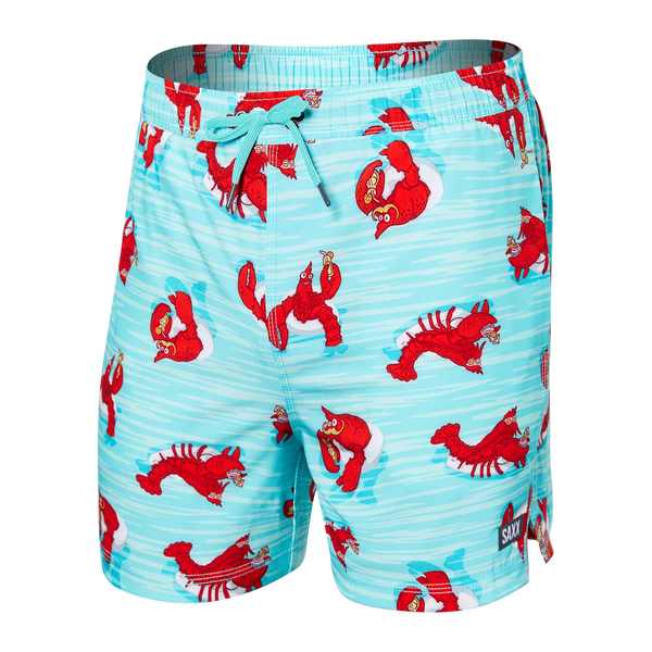 Oh Buoy 2N1 Regular Volley Short Lobster Lounger Aqua SAXX
