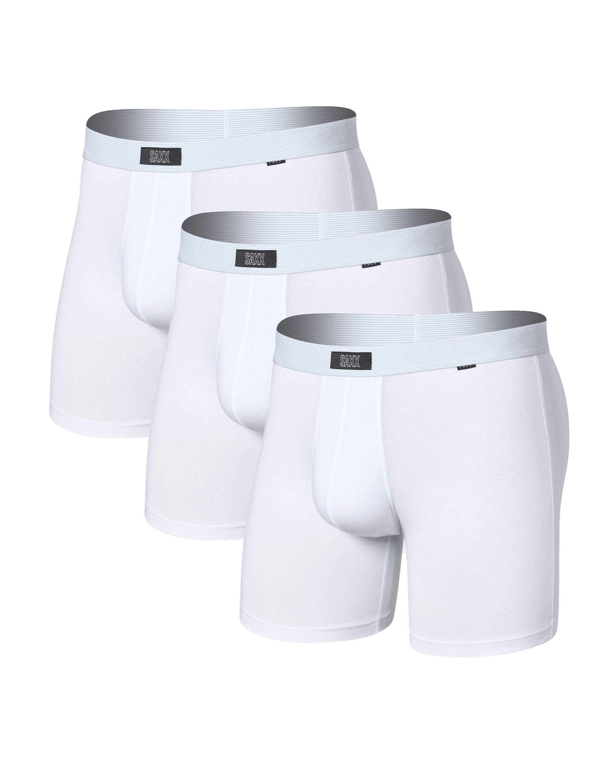 Front of 24Seven Cotton Boxer Brief 3 Pack in White