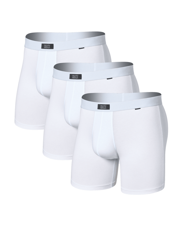 Front of 24Seven Cotton Boxer Brief 3 Pack in White