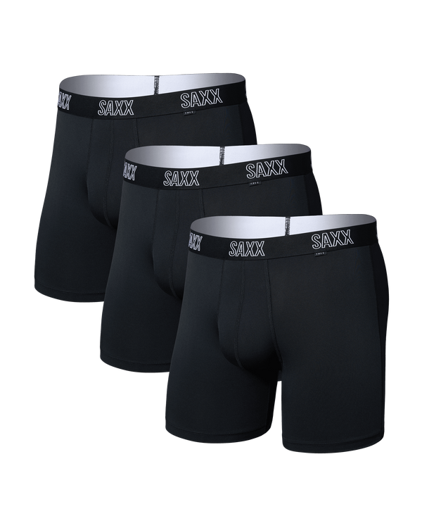 Front of DropTemp All Day Cooling Boxer Brief 3 Pack in Black