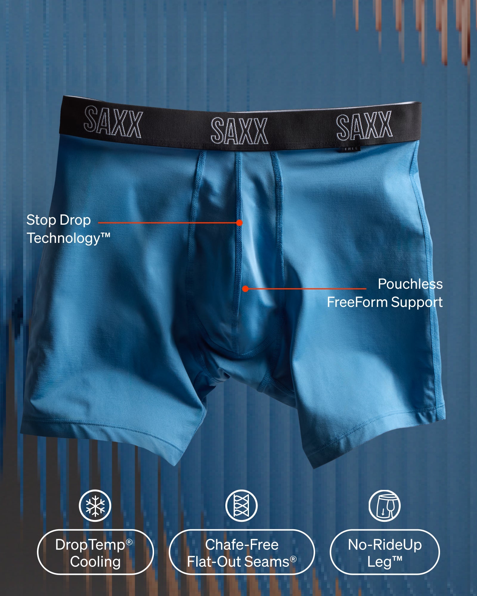 SAXX Underwear DropTemp All Day Cooling Boxer Brief technology graphic