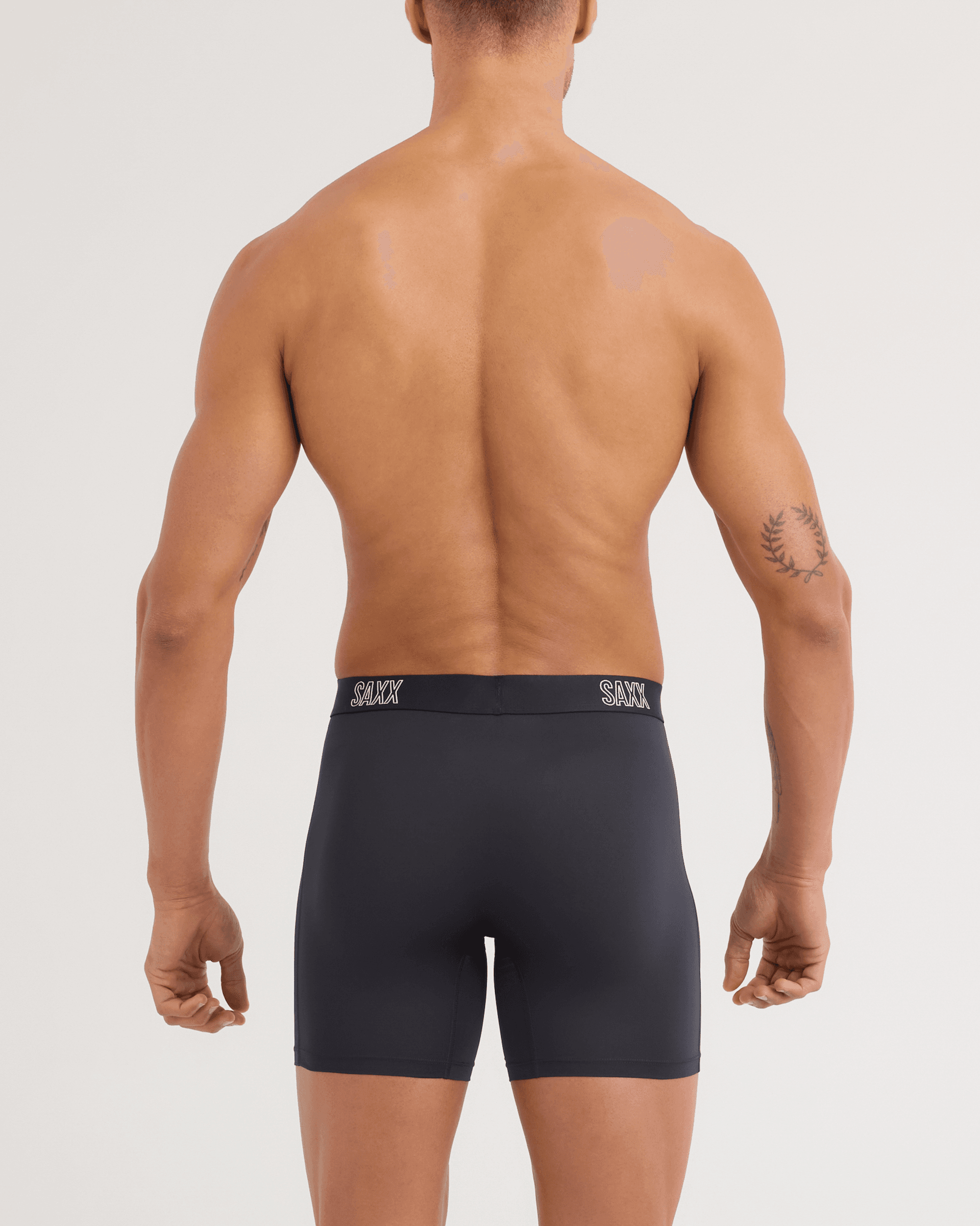 Back - Model wearing DropTemp All Day Cooling Boxer Brief 3 Pack in Black