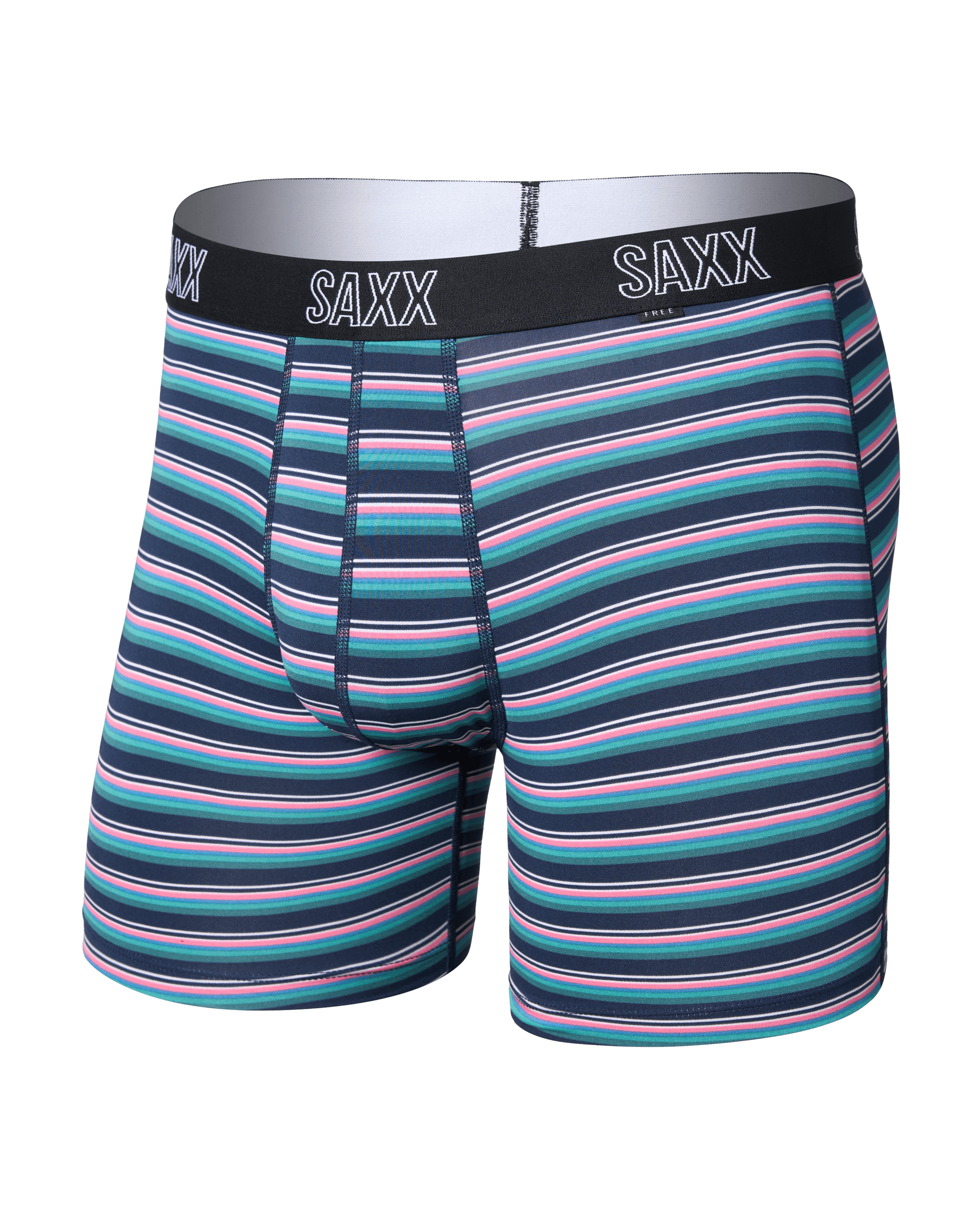 Front of DropTemp All Day Cooling Boxer Brief in Micro Field Stripe-Navy