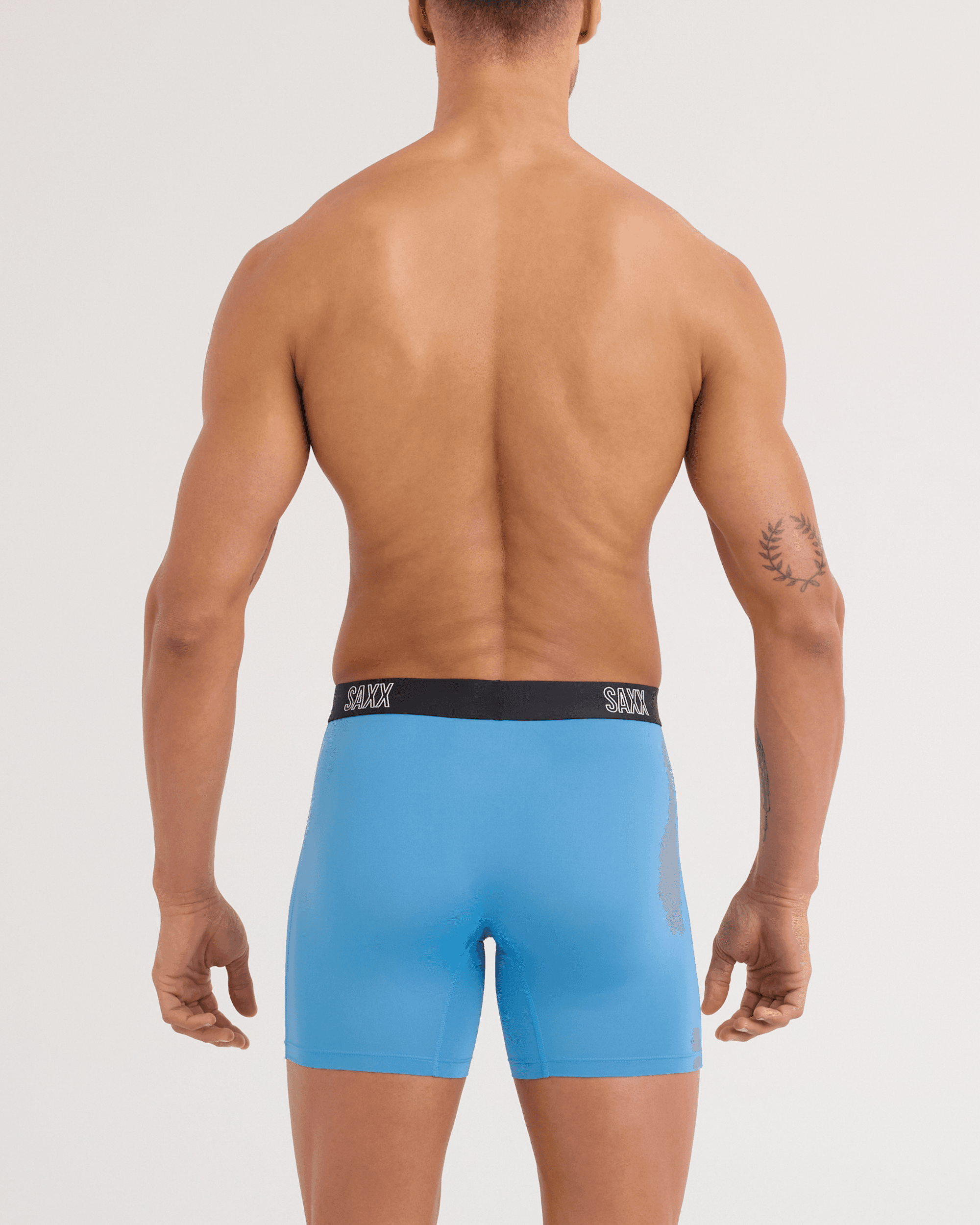 Back - Model wearing DropTemp All Day Cooling Boxer Brief 3 Pack in Maroon/Parisian/Black