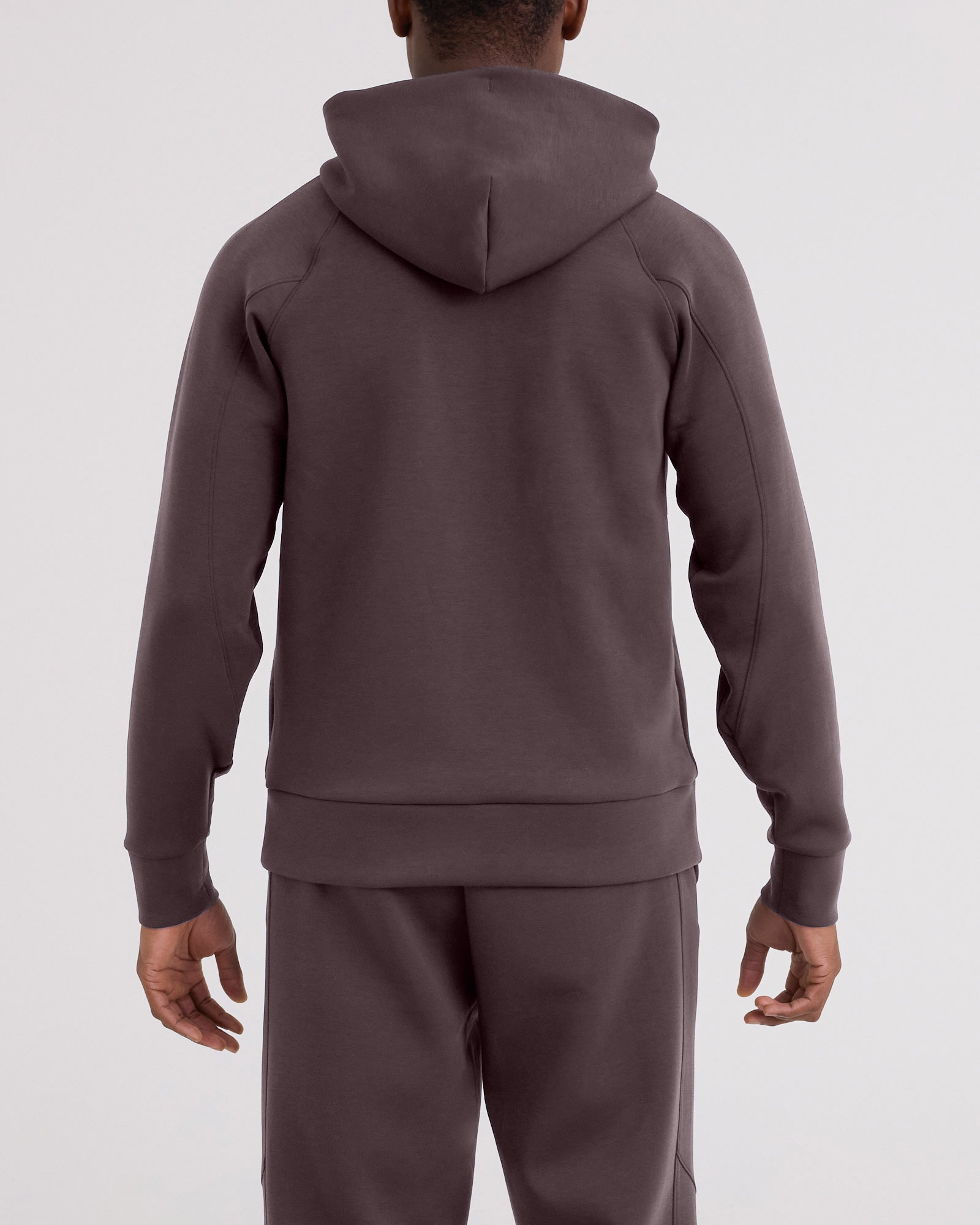 Front - Model wearing Phase Hoodie in Huckleberry